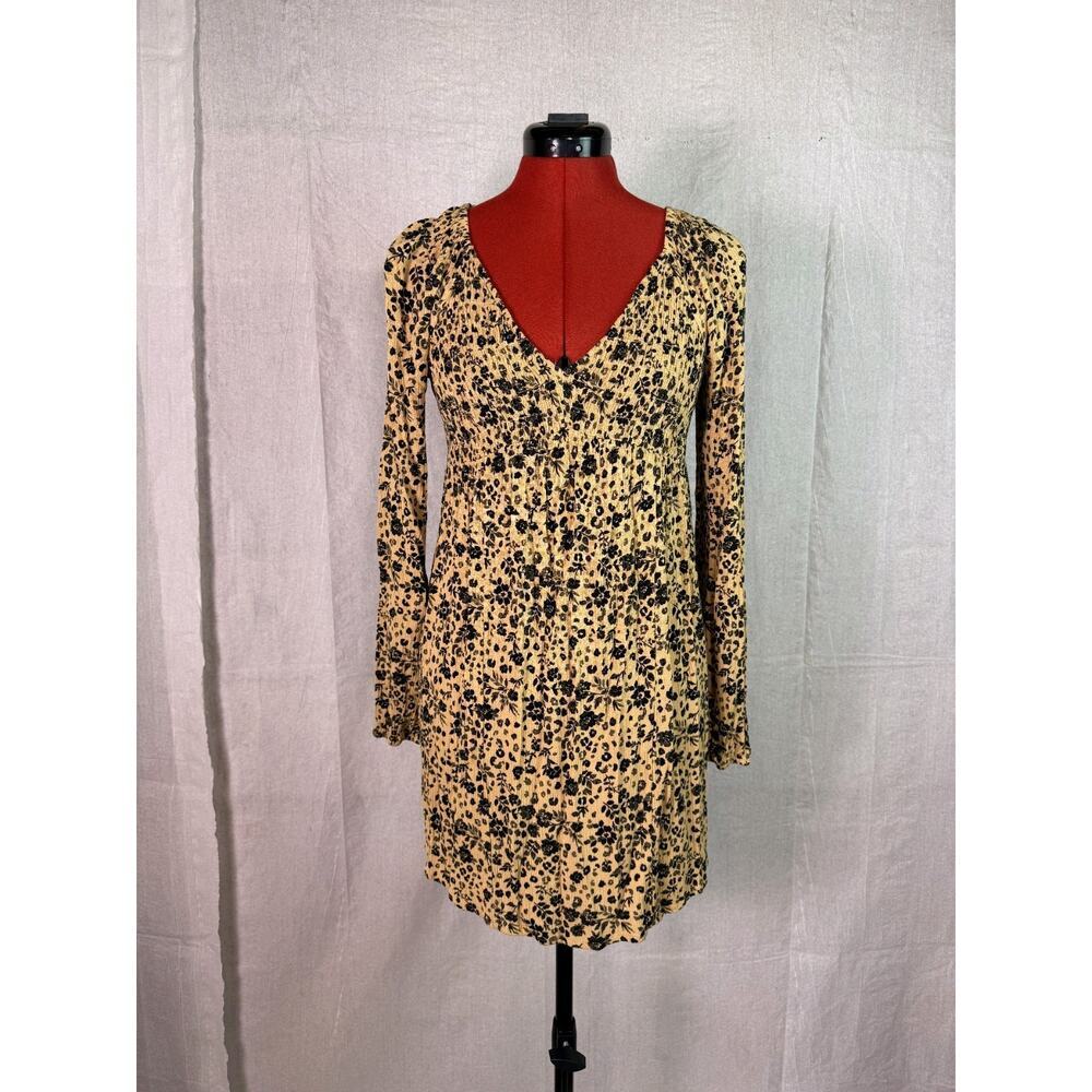 LA Hearts Floral Mini Dress Yellow Size Small Y2K Sundress C734